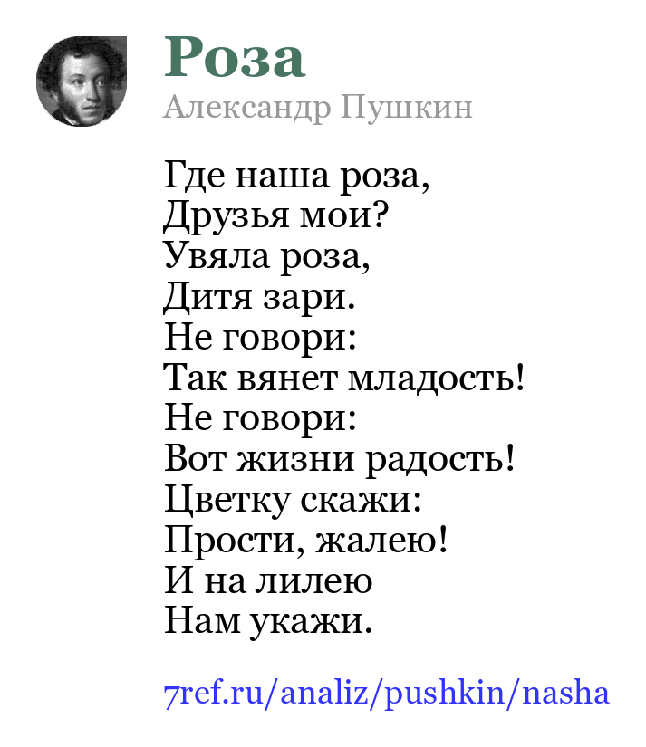 Александр Пушкин — Где наша роза (Роза)
